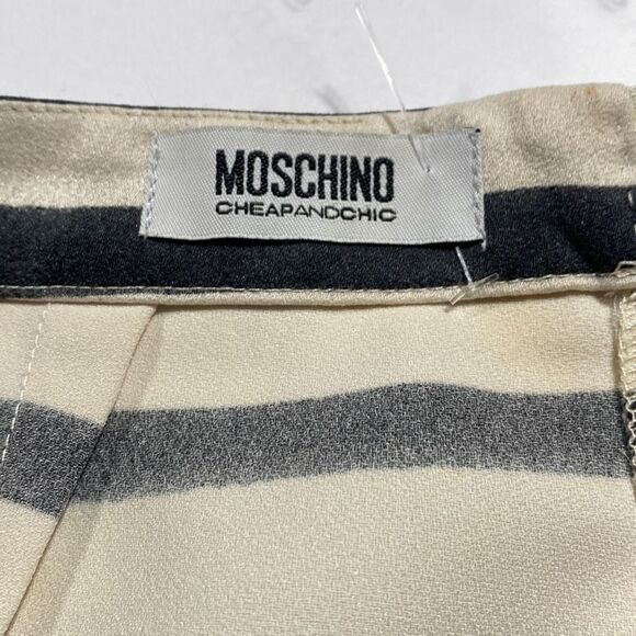 Moschino Cheap & Chic Women's Floral & Striped Print Pencil Skirt Cream Black‎ 6 - Picture 11 of 15